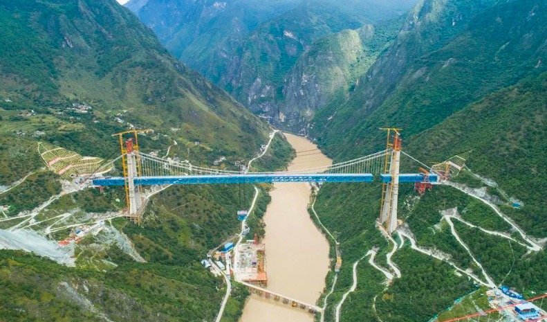 The World's First Long-span Railway Suspension Bridge Closed